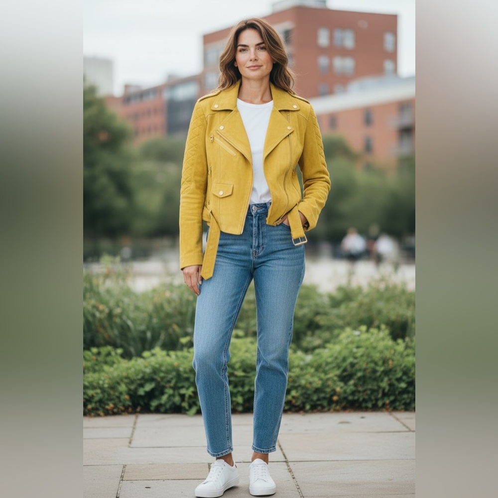 BLANC NOIR Social Suede Jacket in Yellow Size Small SOLD OUT EVERYWHERE